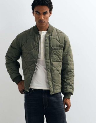 Arket giacca leggera trapuntata in verde kaki - KHAKI