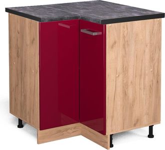 Vicco Armario De Esquina R-line, Rojo Burdeos Alto Brillo, 75.6 Cm, Et Antracita