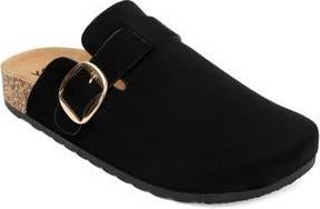 Yoki Gila Faux Suede Buckle Clog in Black at Nordstrom Rack, Size 6.5