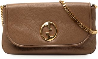Gucci Pre-owned Womens Medium Leather 1973 Chain Shoulder Bag - Tan - One Size