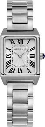 Adornia Silver Berlin Watch with White Face