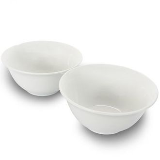 Gibson Home 2 Piece 7.5 Inch Ceramic All-Purpose Round Bowl Set in White at Nordstrom