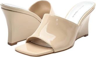 Marc Fisher Rollo Sandals Womens Latte Square Toe Wedge Heel ZOGG3178