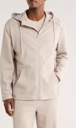 90 Degree by Reflex Oberon Jacquard Full Zip Hoodie in Shadow Rock at Nordstrom Rack, Size Xx-Large