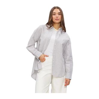 Selected Slfcleo Oversize Linnenmix Shirt - Dames - Blouses & Shirts - Wit - Maat: M Linnen
