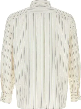 Saint Laurent Striped Cotton Shirt - Beige
