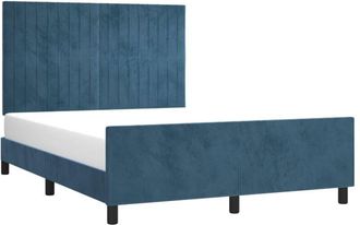vidaXL Vidaxl - Estructura De Cama Sin Colch&oacute;n Terciopelo Azul Oscuro 140x200cm
