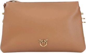 Pinko Pinko, Tassen, Dames, Bruin, ONE Size, Leer, Mini One Two Three Mini Bag