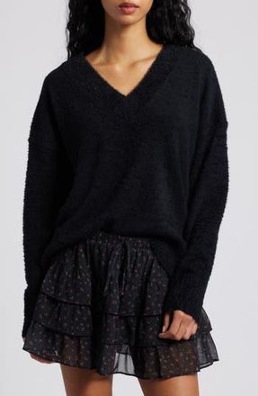 BP. Fuzzy V-Neck Sweater in Black at Nordstrom Rack, Size X-Small