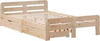 vidaXL Bed frame without Mattress 135x190 cm Double Solid Wood Pine Vidaxl