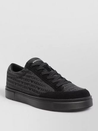 Emporio Armani logo-print canvas low-top sneakers