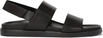 Kazar Velcro leren sandalen - Heren - Sandalen - Zwart - 43 EU - Schoenen