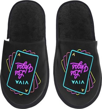 Generic Fuzzy Slippers Casino Vintage Style Home Slippers Flat Casual Slipper For Women Travel Winter M