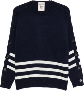 Semicouture Zena Rg 123 - Dames - Ronde hals truien - Blauw - S - Nylon - Truien & Vesten