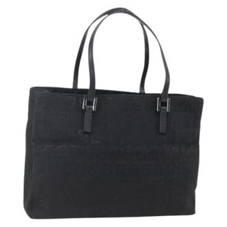 Fendi Pre-owned Tote Bags, female, Black, Size: ONE SIZE Pre-owned Vintage Canvas Tote Bag