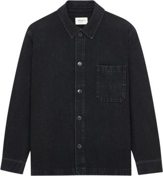 Saint Laurent Denim Jassen - Heren - Spijkerjassen - Zwart - L - Denim - Jassen