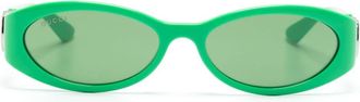 Gucci Interlocking G oval-frame sunglasses - women - Acetate - 54 - Green
