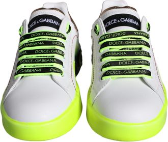 Dolce & Gabbana White Leather Portofino Low Top Sneakers Womens Shoes