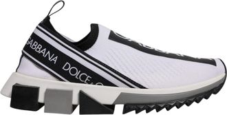 Dolce & Gabbana Zwarte Witte Slip On Sorrento Sneakers Schoenen