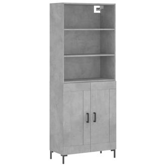vidaXL Aparador Alto Madera Contrachapada Gris Hormig&oacute;n 69,5x34x180 Cm Vidaxl