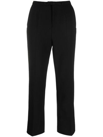 Red Valentino cropped straight-leg trousers - women - Polyester/Elastane - 46 - Black