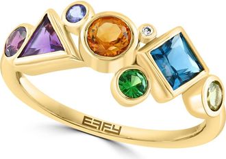 Effy 14K Yellow Gold Multi Stone & Diamond Ring at Nordstrom Rack, Size 7