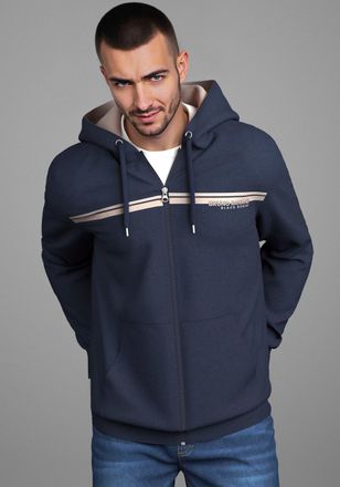 Bruno Banani Sweatjacke BRUNO BANANI, Herren, Gr. M (48/50), marine, Sweatware, Obermaterial: 60% Baumwolle, 40% Polyester, schmal, B&uuml;ndchen, Sweatjacken Sweatjack