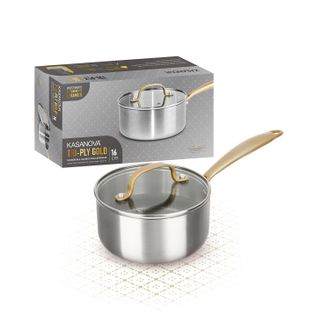 KASANOVA Casseruola 16 cm triplo strato Tri Ply - Gold con coperchio