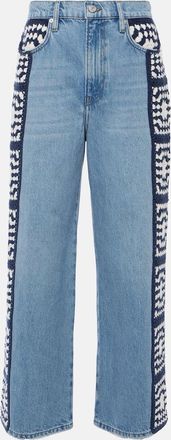Frame Denim Le Jane Crop Crochet straight jeans