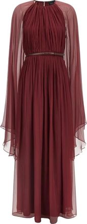 Max Mara Taverna Lange Jurk - Dames - Jurken - Rood - Maat: L Zijde