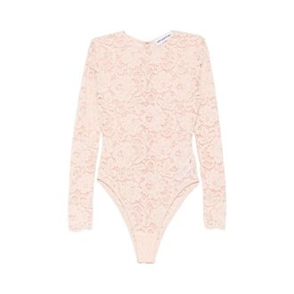Self Portrait Body, female, Beige, Size: S Floral Lace Bodysuit
