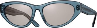 Eyevan 7285 Regina-E IDG Womens Sunglasses Blue Size 56
