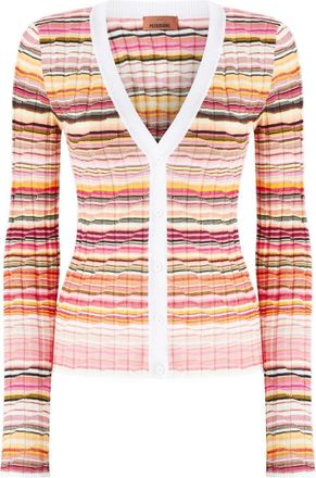 Missoni striped cardigan - women - Cotton/Rayon - 46 - Pink