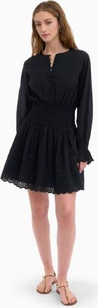 Rebecca Taylor Sabine Mini Dress in Jet Black at Nordstrom, Size Medium