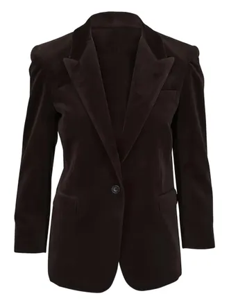 Nili Lotan velvet single-breasted blazer - Brown