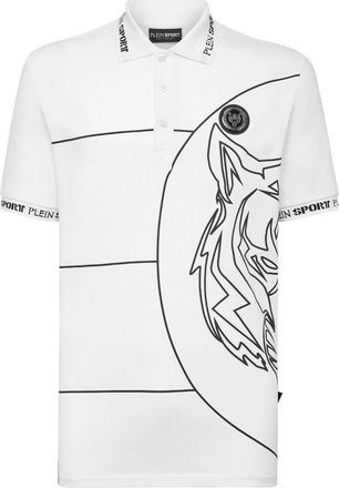 Plein Sport Polo shirt SS Tiger - Heren - Fitness - Wit - S - Katoen - Fitness