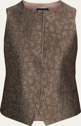 Giorgio Armani Jacquard Silk-Wool Waistcoat