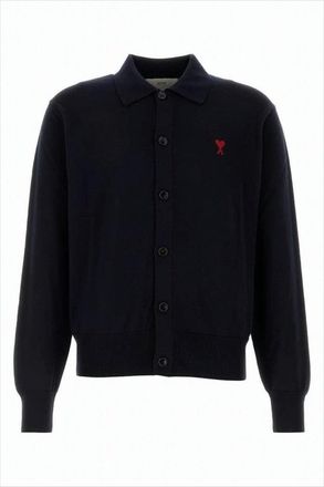 Ami Merino Wool Cardigan With Button-Up Front