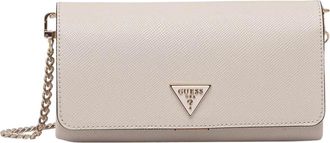 Guess Noelle II Mini Portemonnee-met-ketting - Dames - Schoudertassen - Beige - ONE Size - Polyester - Tassen