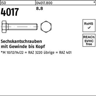 OEM Tornillo Hexagonal Iso 4017 Vg M 16 X 340 8.8 10 Piezas