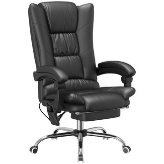 Vinsetto PU Leather Vibration Massage Office Chair With Heat - Black | TJ Hughes