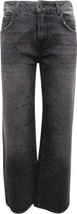 Relish Ellelong Wo Strass Broeken - Dames - Regular Fit Jeans - Zwart - W29 - Denim - Jeans