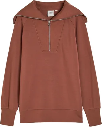 Varley Xina Half-zip Stretch-jersey Sweatshirt - Maroon - Xxs (UK4 / Xxs)