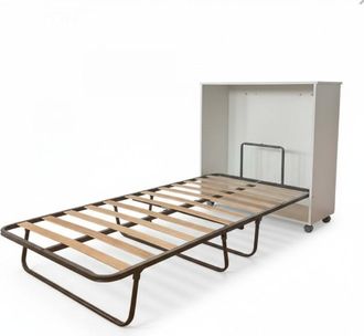 Muemue Cama Plegable Plegatin Con Colch&oacute;n Blanco 106x99.2x40.2cm