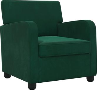 vidaXL Sill&oacute;n Verde Oscuro Terciopelo Vidaxl