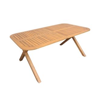 Sweeek Mesa de jard&iacute;n extensible de madera de acacia, 6-8 personas, natural