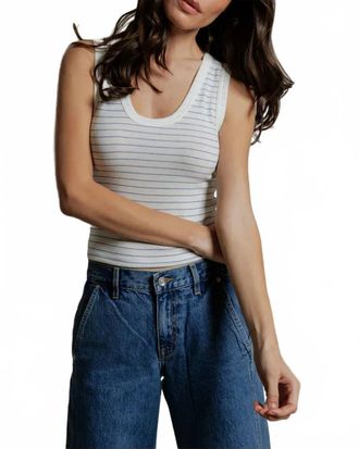 perfectwhitetee Kendra Tank Top In Pacific Stripe