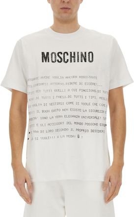 Moschino White Graphic Crew Neck T-Shirt
