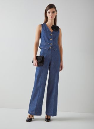 L.k. Bennett Womens Ami Trousers, Indigo - Blue - Size 20 UK