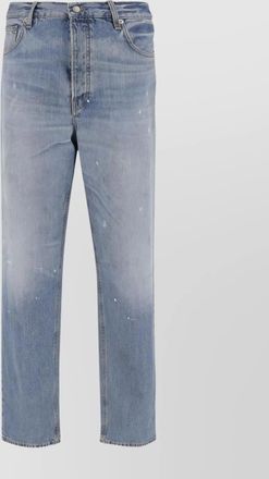Haikure faded denim trousers featuring distressed finish